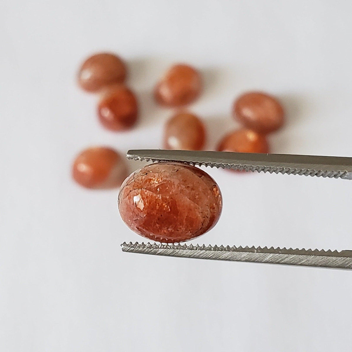  Sunstone | Oval Cabochon | Orange Red | 9x7mm 