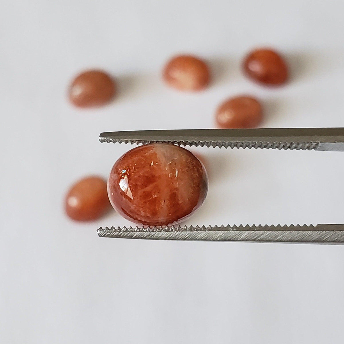  Sunstone | Oval Cabochon | Orange Red | 9x7mm 