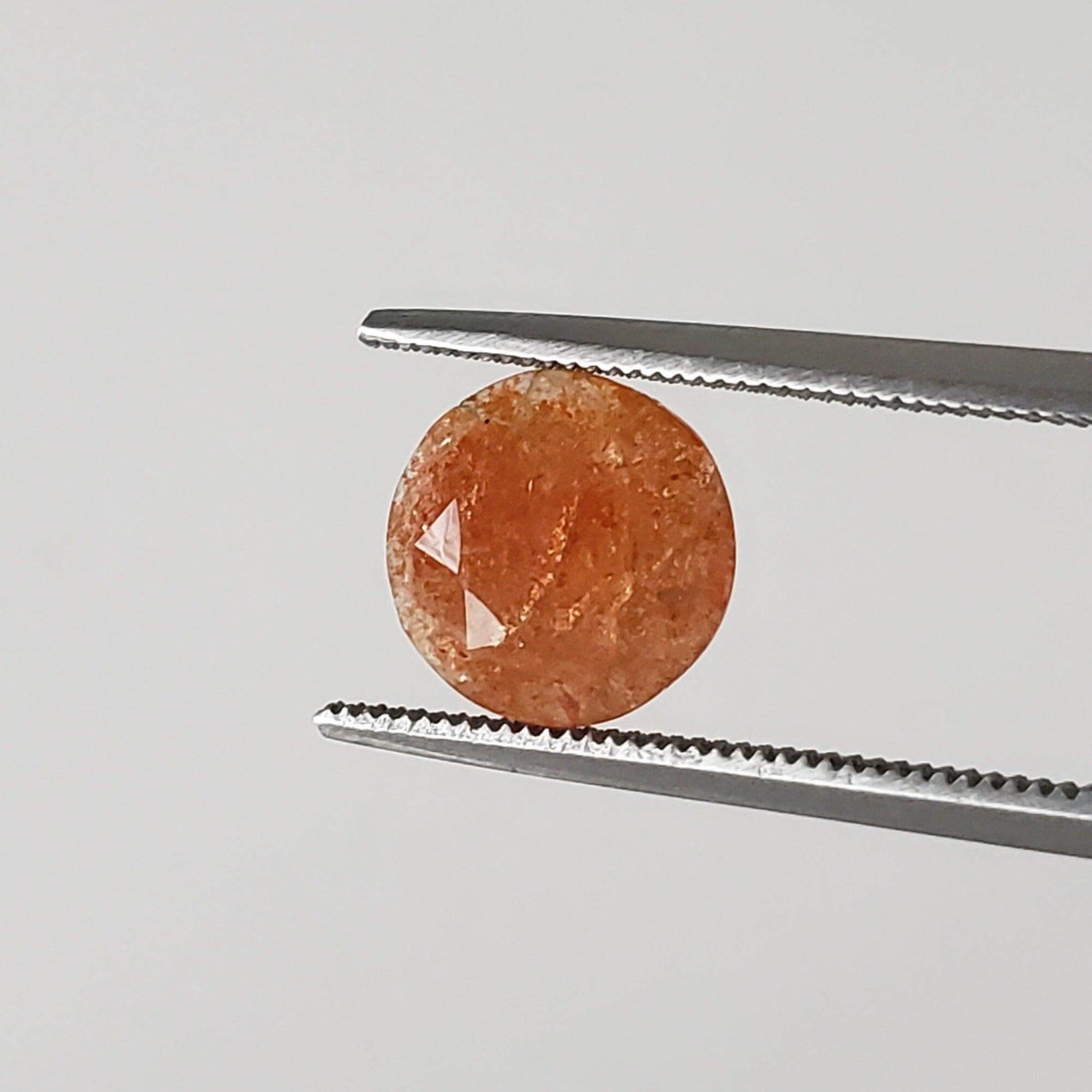  Sunstone | Round Cut | Orange Red | 8mm 1.26ct  