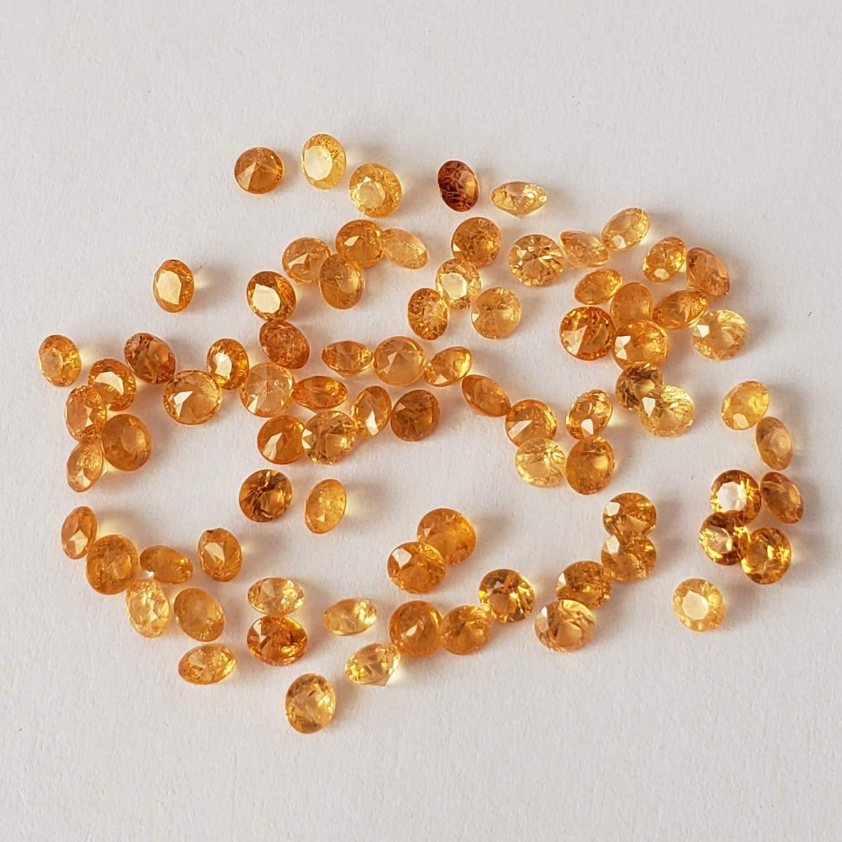 Tangerine Garnet | Round Diamond Cut | 2.5mm