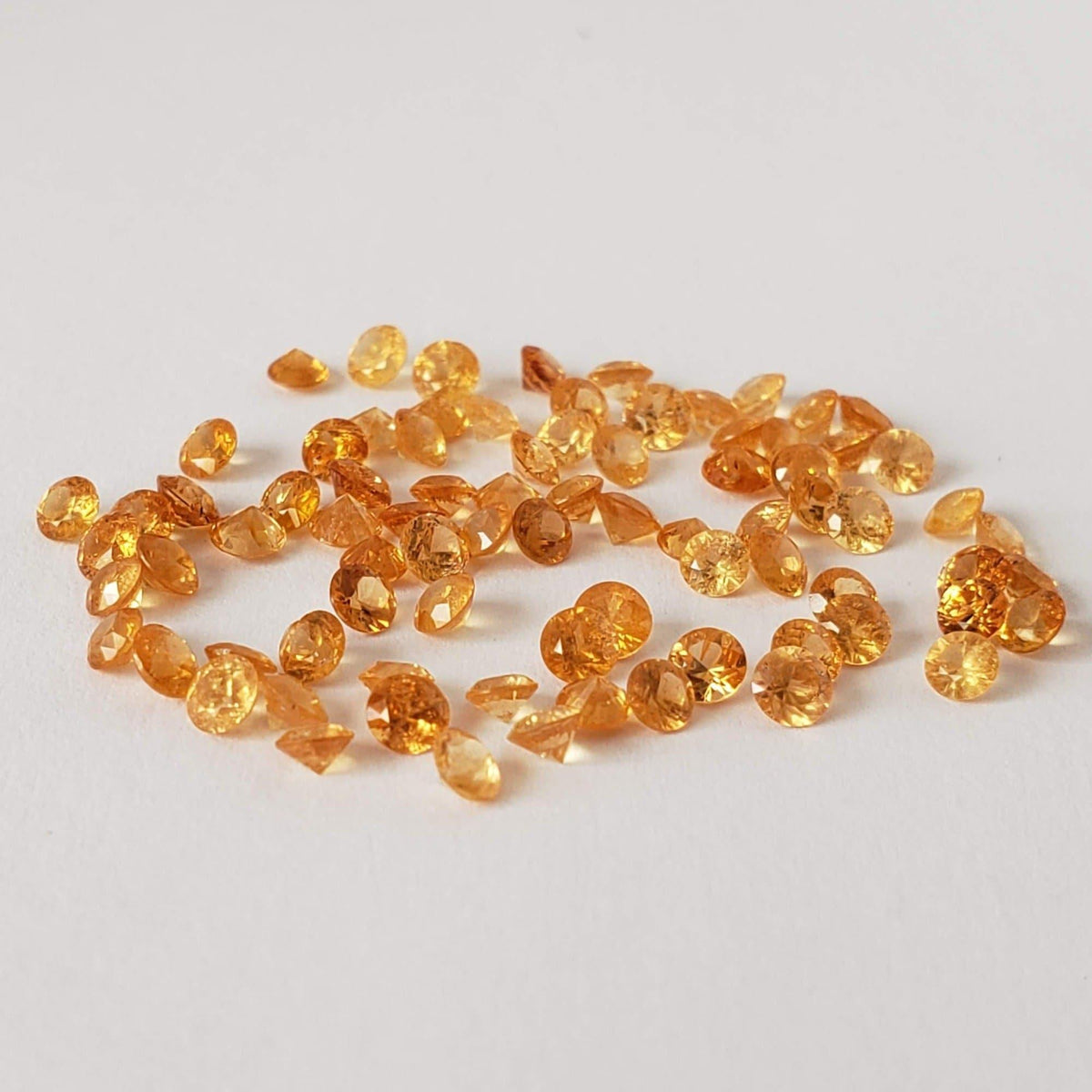 Tangerine Garnet | Round Diamond Cut | 2.5mm