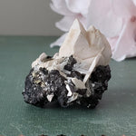 Tetrahedrite, Mangano Calcite, Quartz and Pyrite Crystal Cluster | 23.3 Grams | Lima, Peru