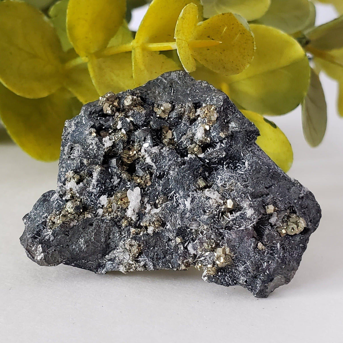 Tetrahedrite, Pyrite, Calcite and Quartz Crystal Cluster | 45 Grams | Lima Peru