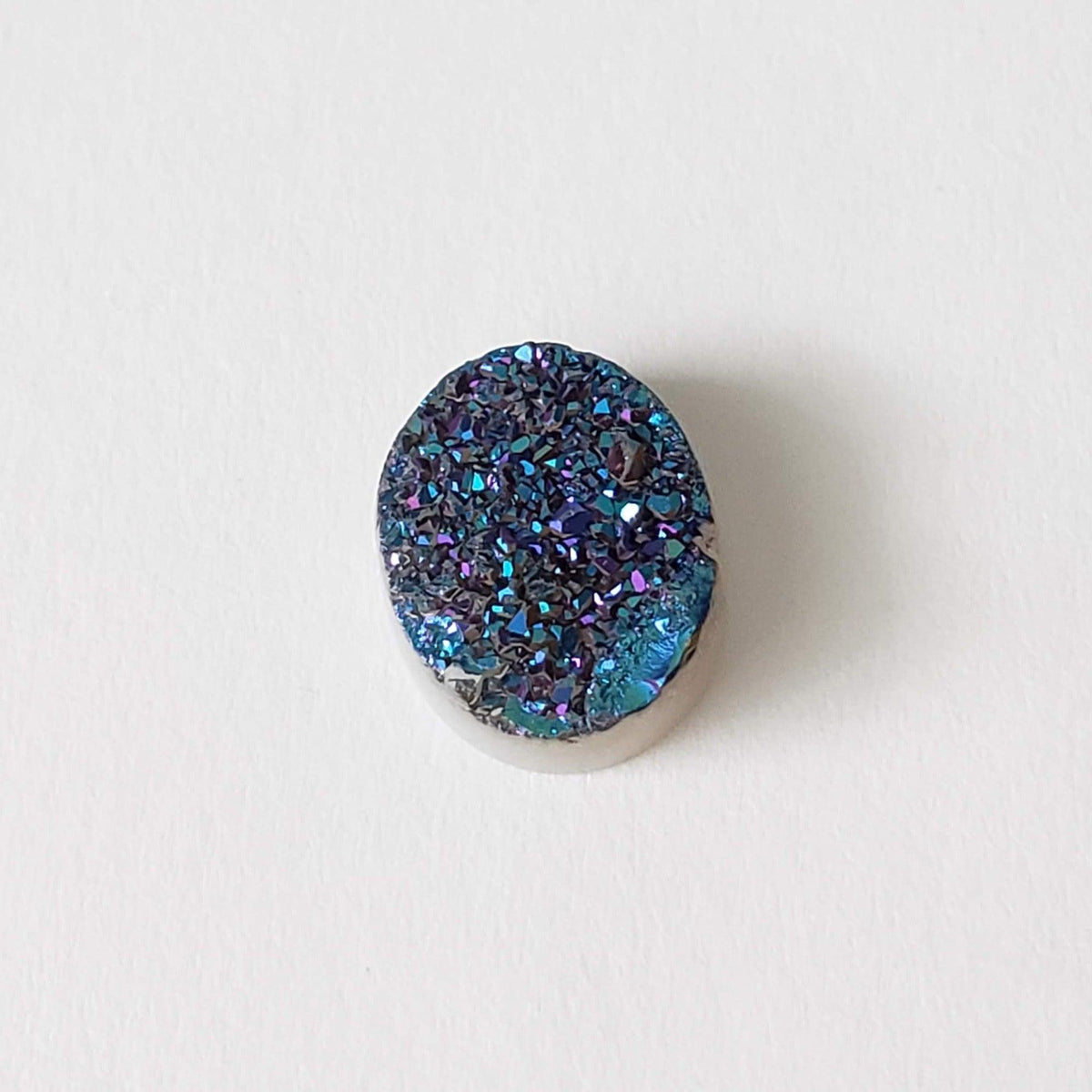 Titanium Druzy | Oval Tablet | Mystic Rainbow Drusy | 10x8mm 2.38ct