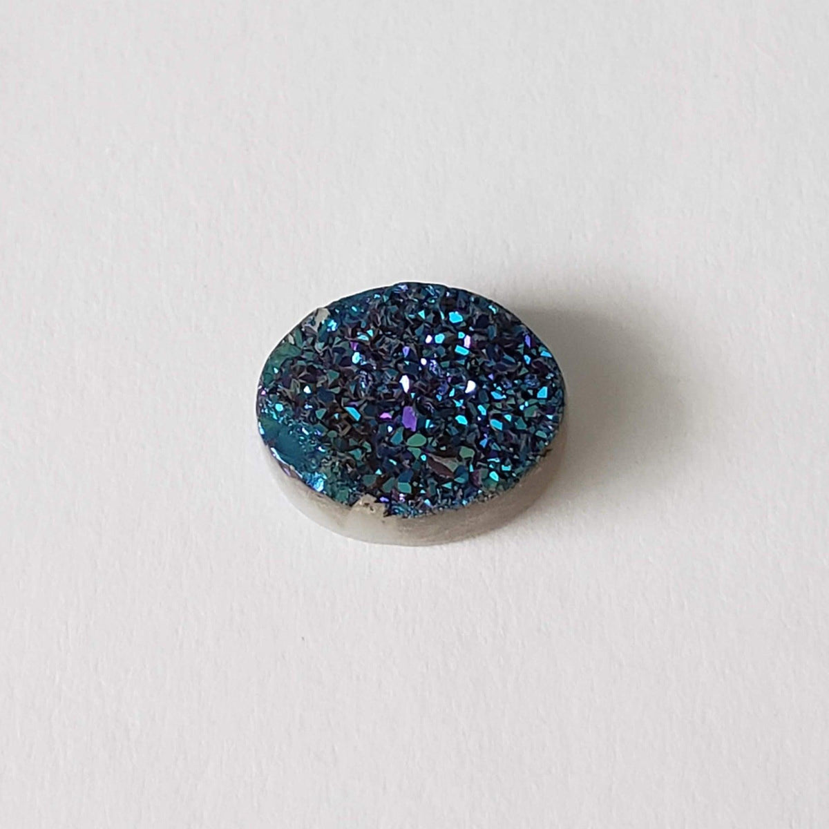 Titanium Druzy | Oval Tablet | Mystic Rainbow Drusy | 10x8mm 2.38ct