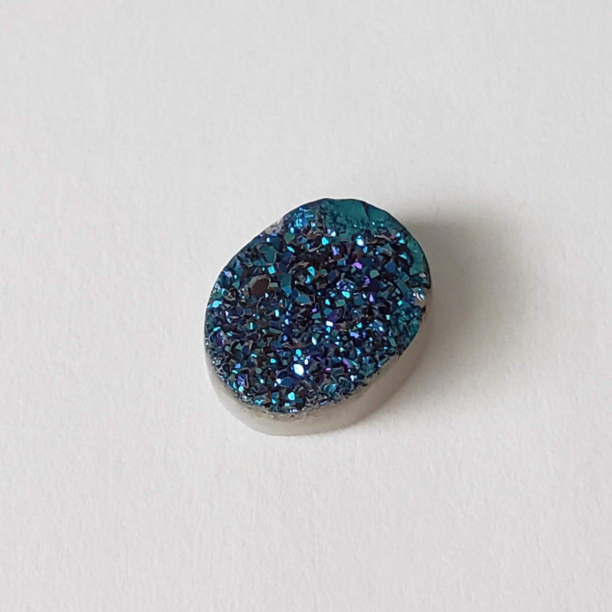 Titanium Druzy | Oval Tablet | Mystic Rainbow Drusy | 10x8mm 2.38ct