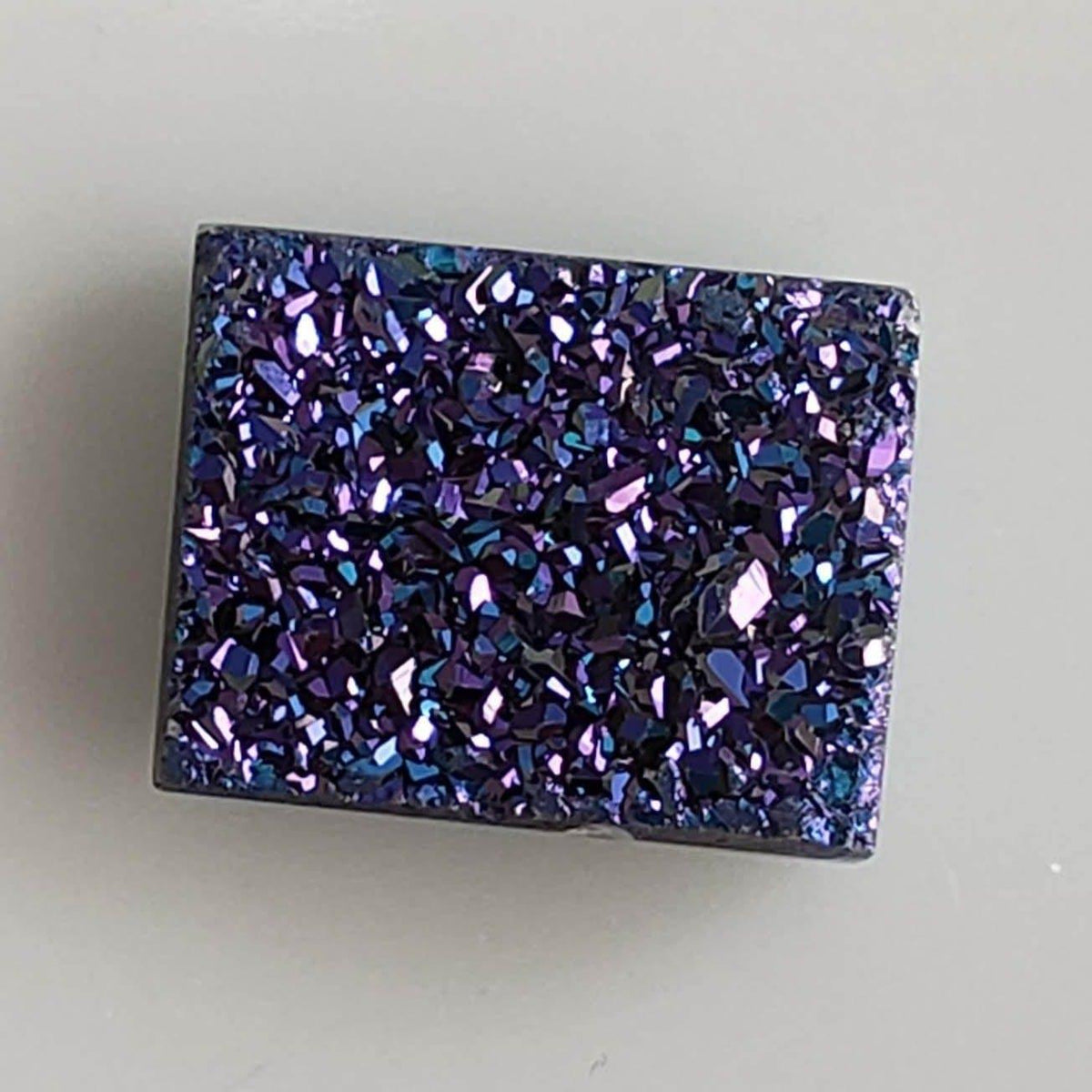 Titanium Druzy | Rectangular Tablet | Mystic Rainbow Drusy | 10.1x8mm