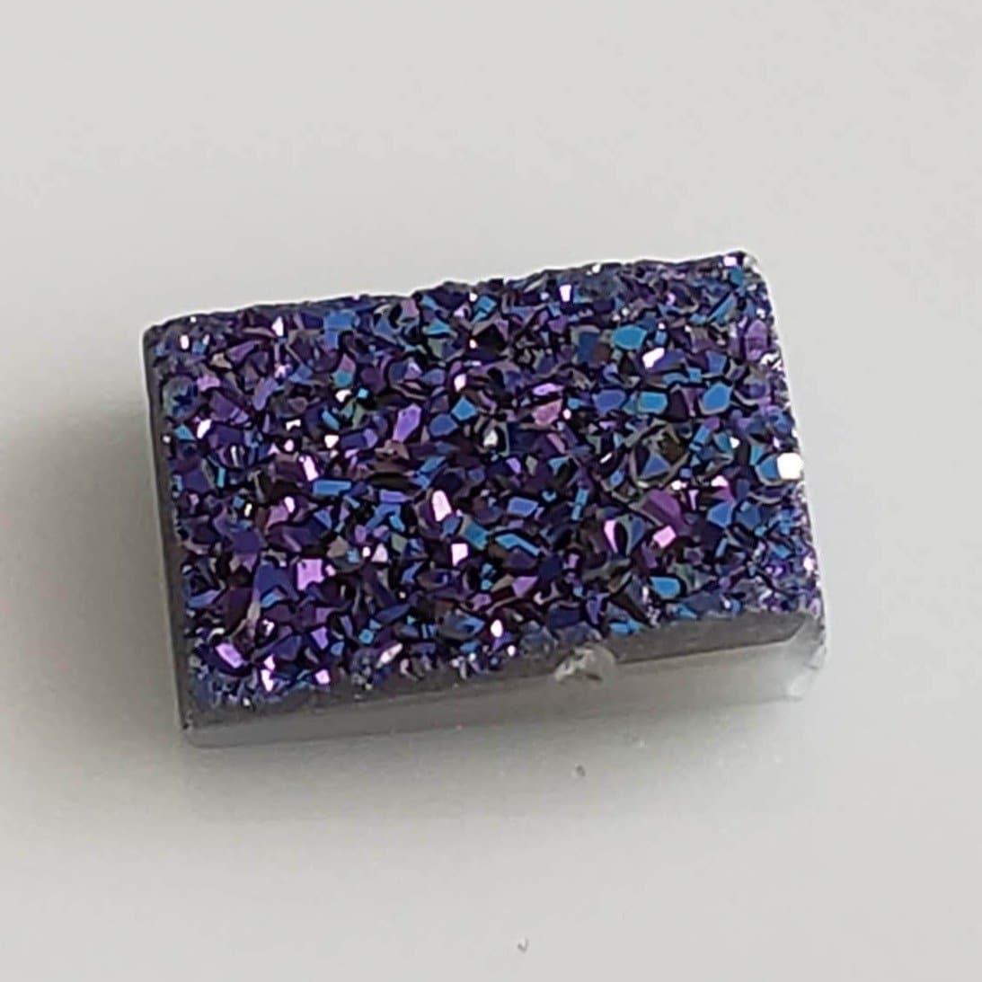 Titanium Druzy | Rectangular Tablet | Mystic Rainbow Drusy | 10.1x8mm