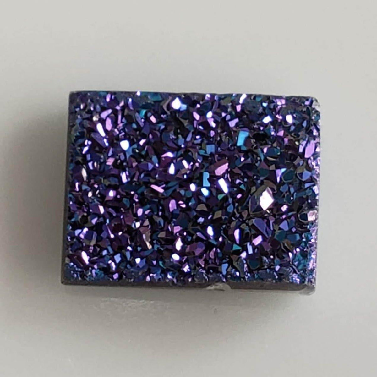 Titanium Druzy | Rectangular Tablet | Mystic Rainbow Drusy | 10.1x8mm