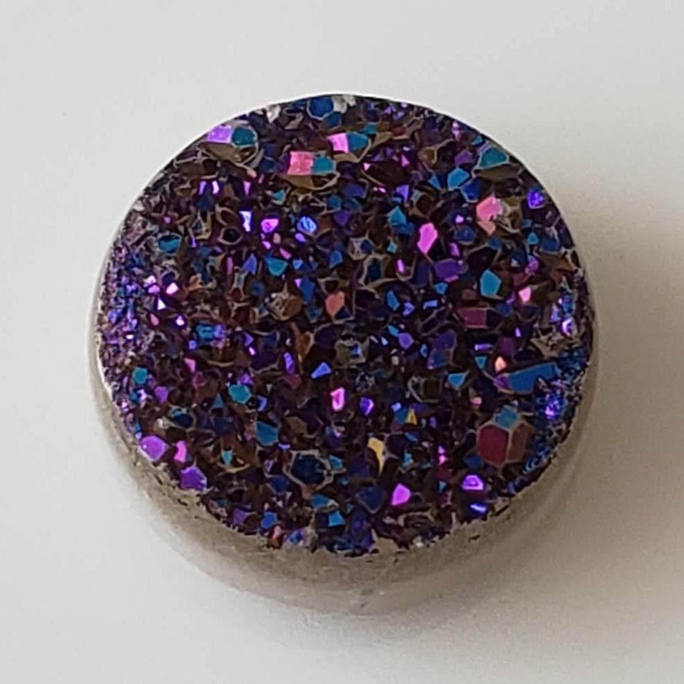 Titanium Druzy | Round Tablet | Mystic Rainbow Drusy | 10mm