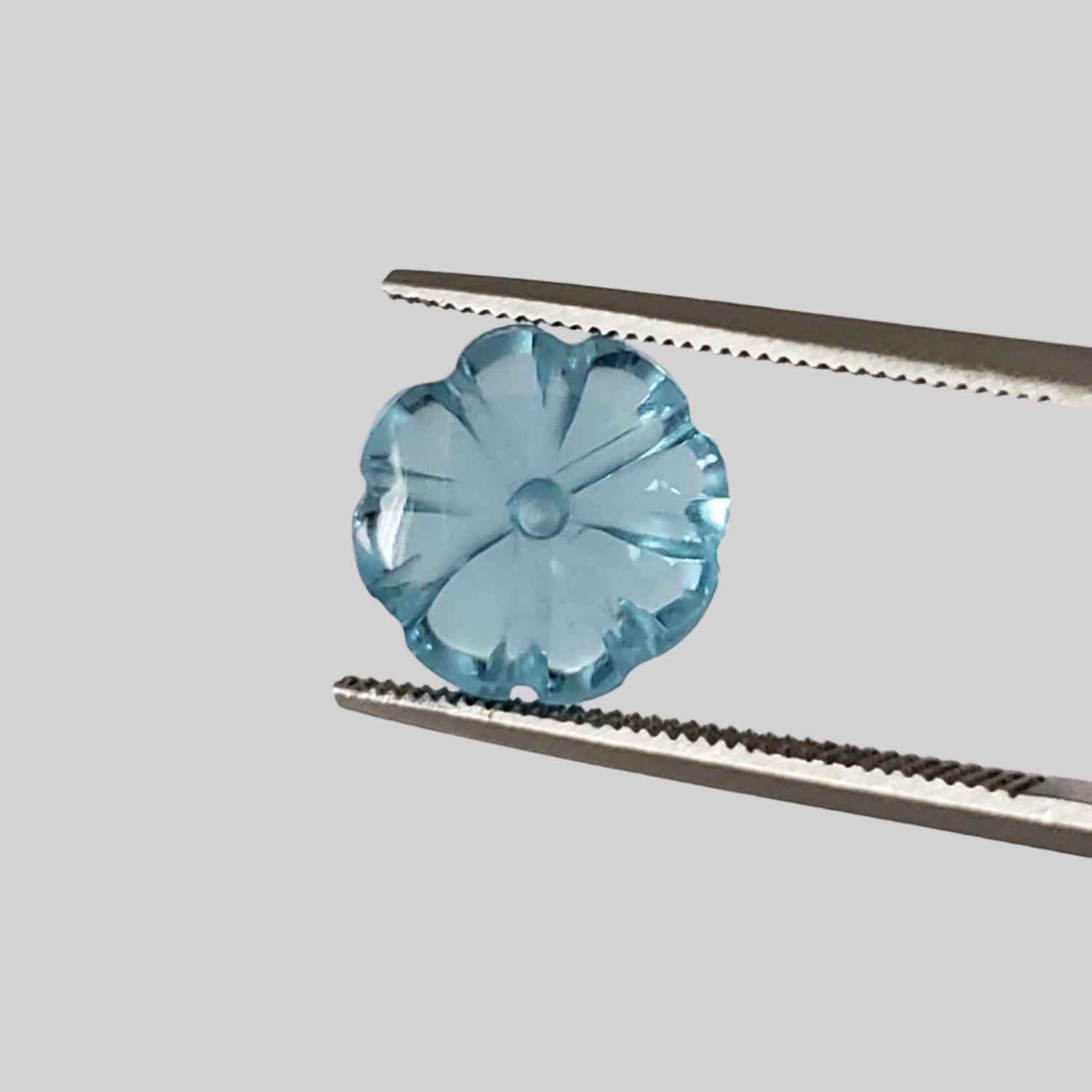  Topaz | Flower Shape | Half Drilled | Sky Blue | 10mm 5.72ct | Africa 