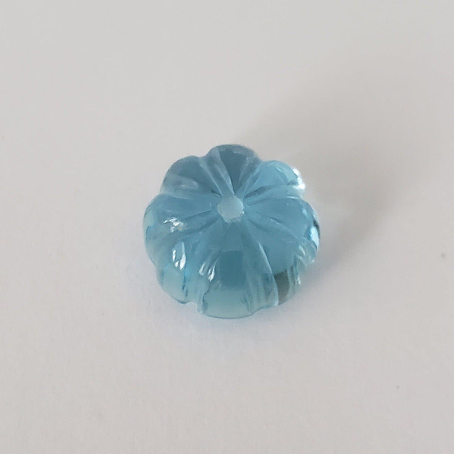 Topaz | Flower Shape | Half Drilled | Sky Blue | 10mm 5.72ct | Africa