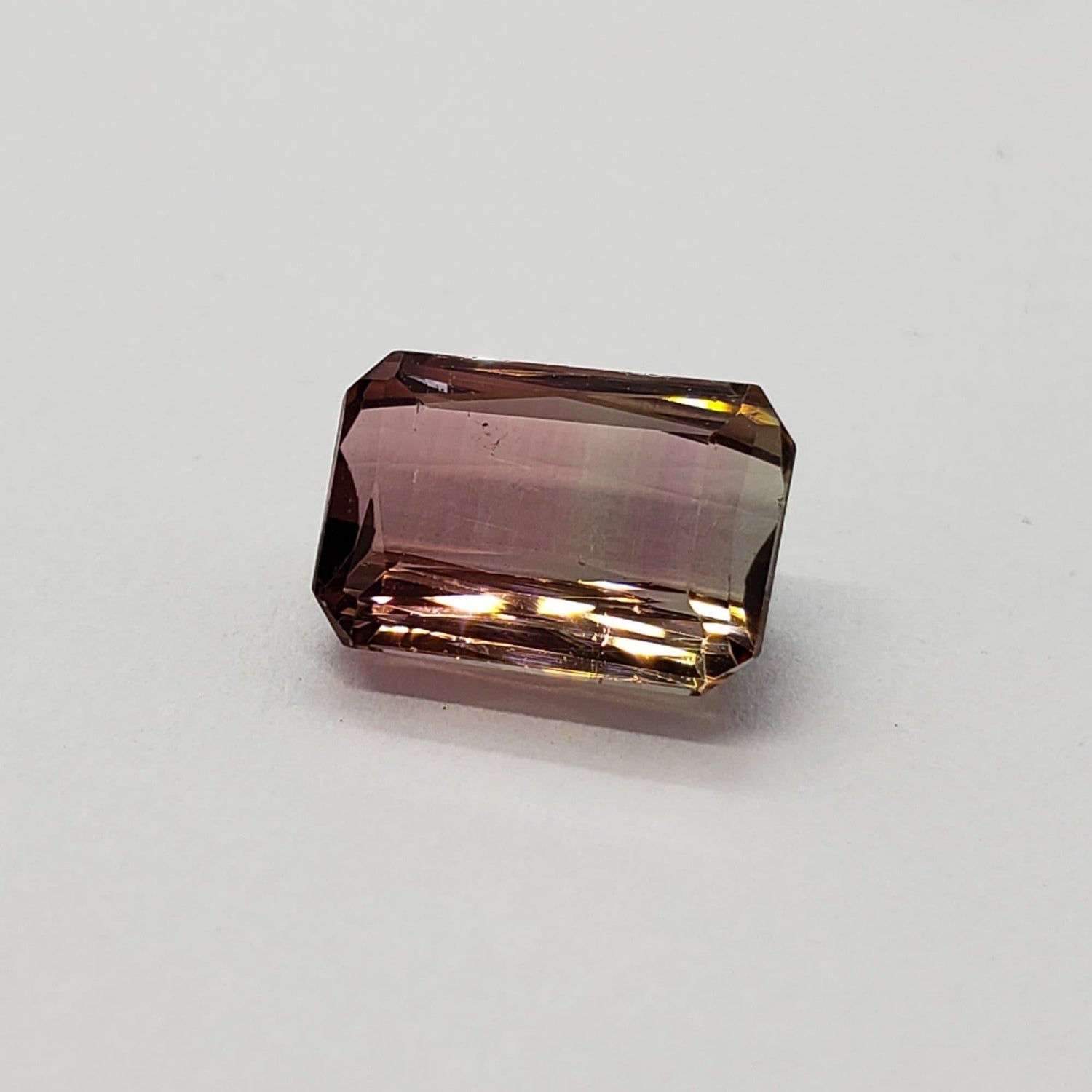 Tourmaline | Octagon Cut | Bi-Color Pink Green | 10x7mm 2.98ct