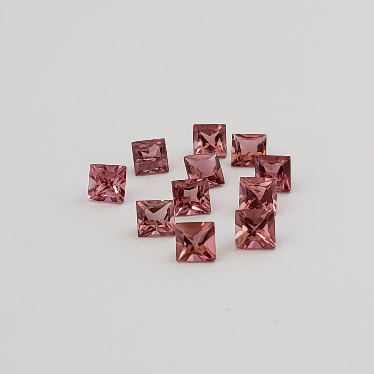 Tourmaline | Princess Cut | Orange Pink | 3.5mm