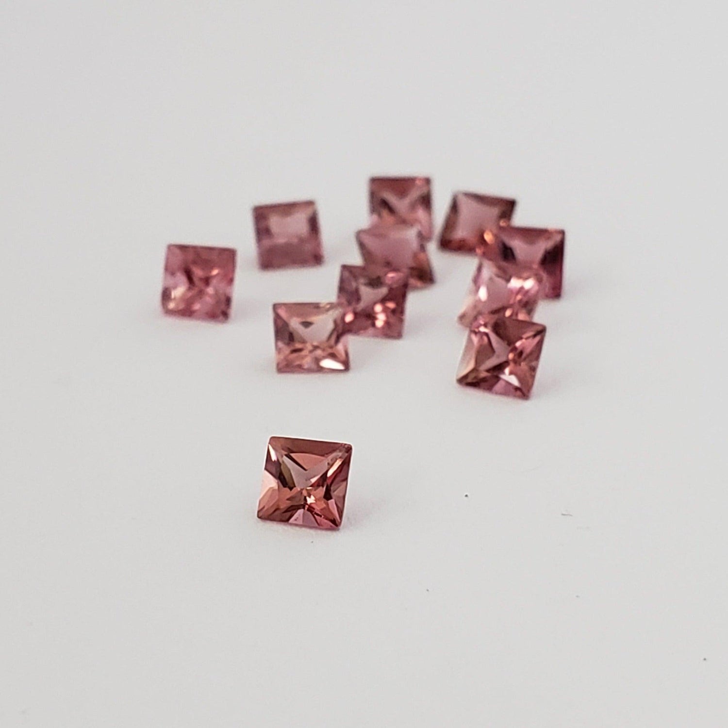 Tourmaline | Princess Cut | Orange Pink | 3.5mm
