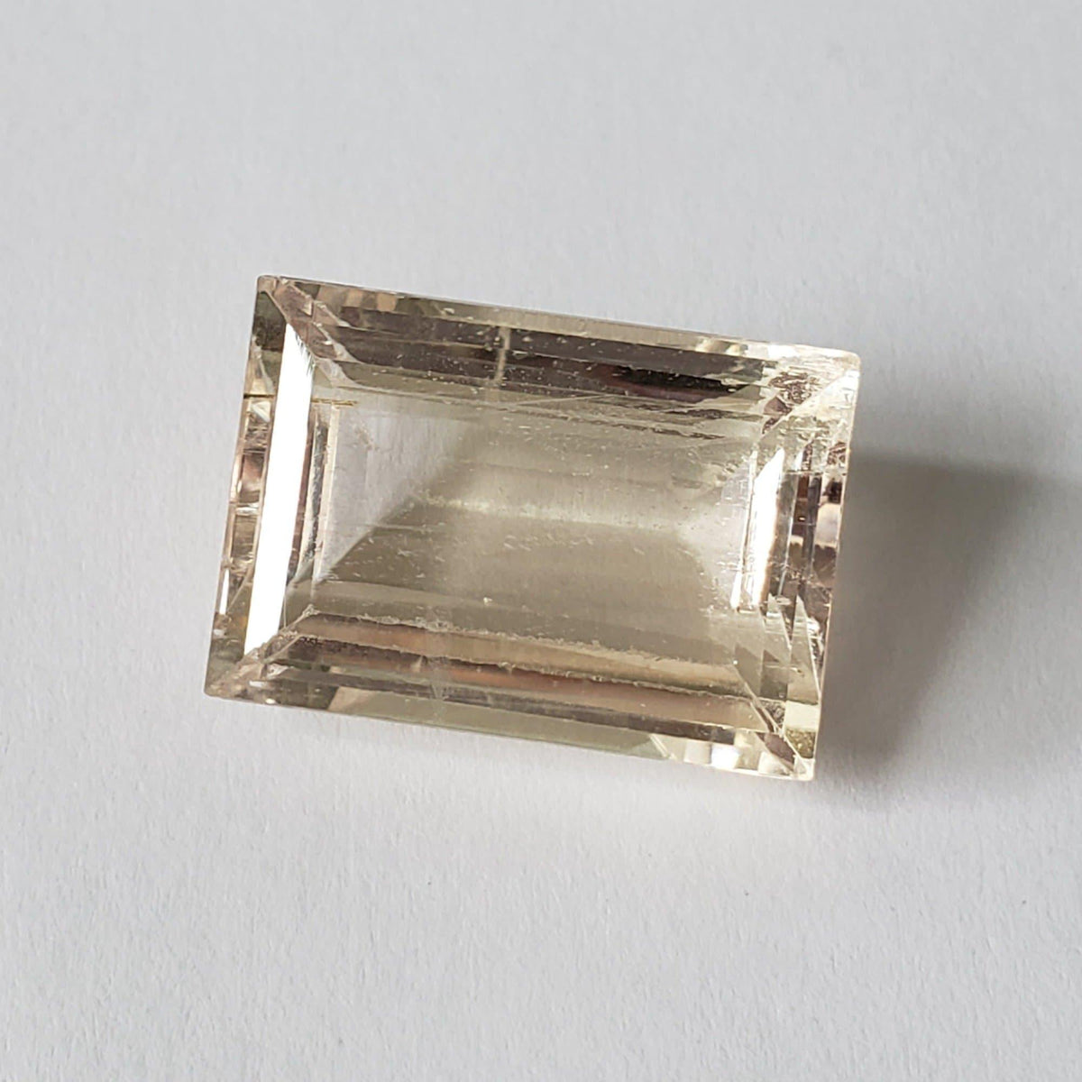  Triphane Spodumene Baguette Cut Light Canary Yellow 19x13mm 30.63ct 