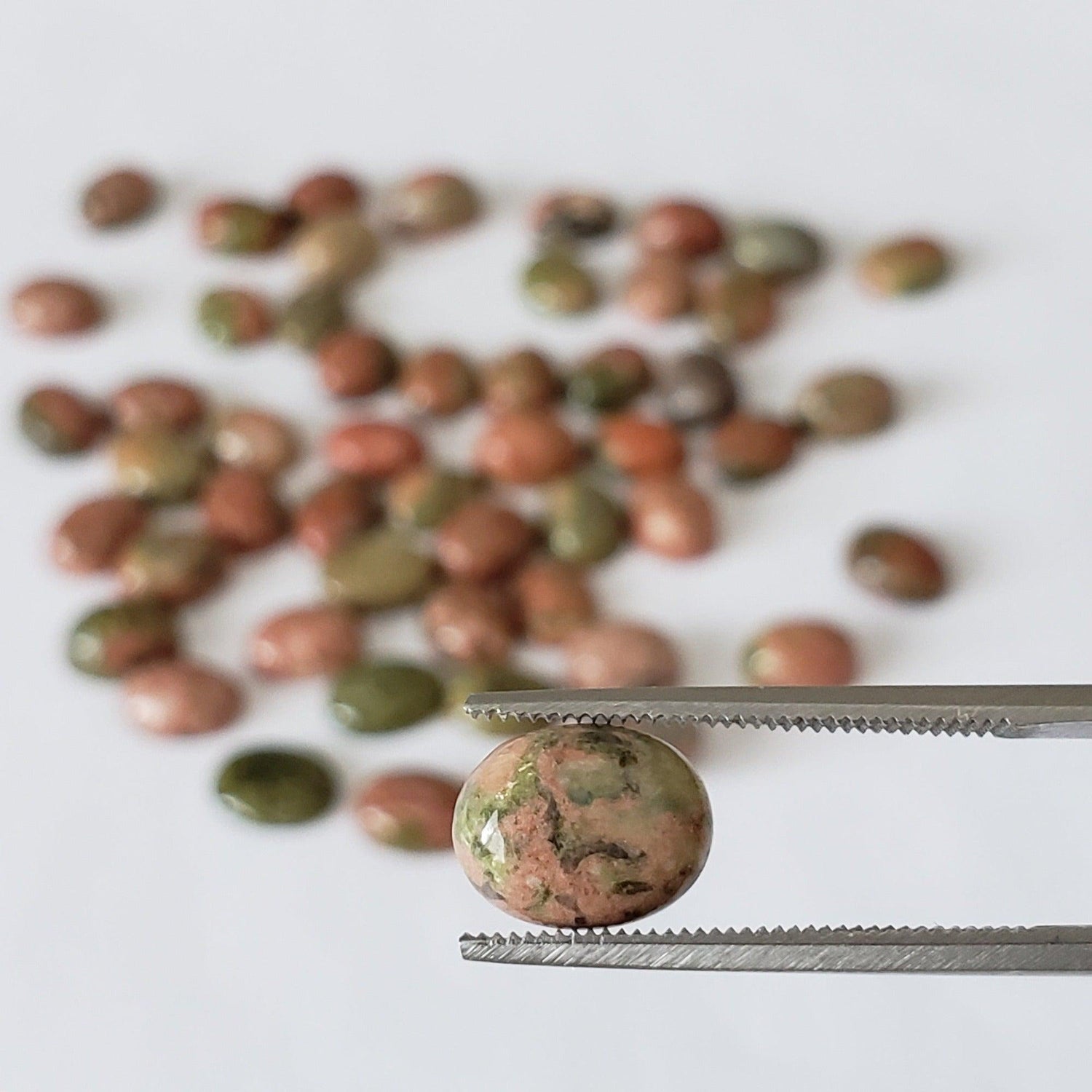Unakite | Oval Cabochon | Green with Red | 9x7mm