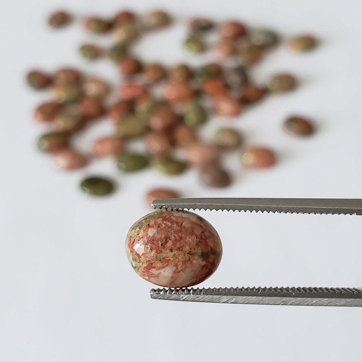 Unakite | Oval Cabochon | Green with Red | 9x7mm