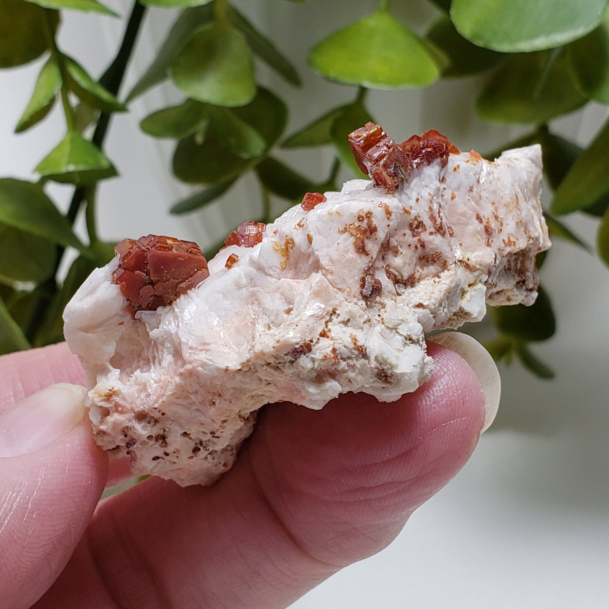 Vanadinite on Barite Crystal | Cubic Red Brown Mineral |  59.9 Gr | Mibladen, Morocco